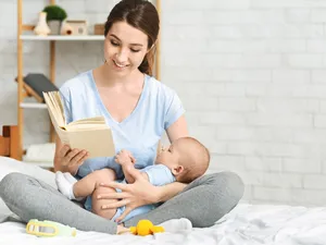 Baby Reading on Lap