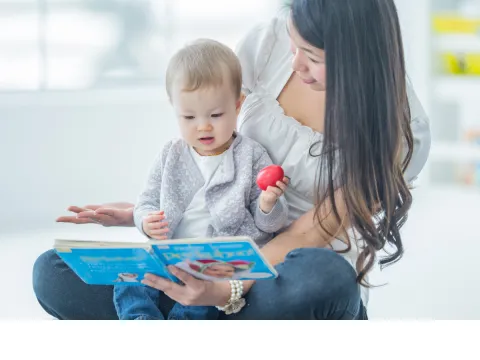 Mother reading with child