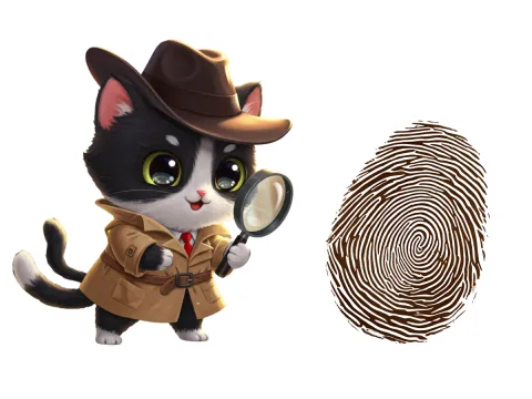 cat and fingerprint