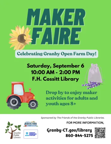 Green Maker Faire flyer with program details.