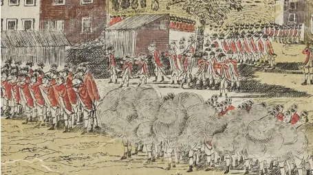Revolutionary war soldiers, British and Colonies.