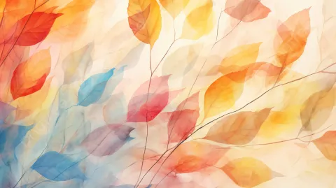 Autumn colored leaves.