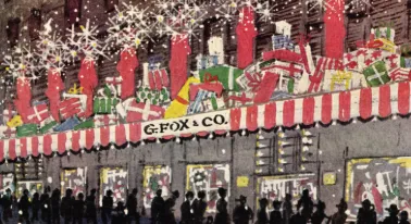 Holiday storefront, 1957.