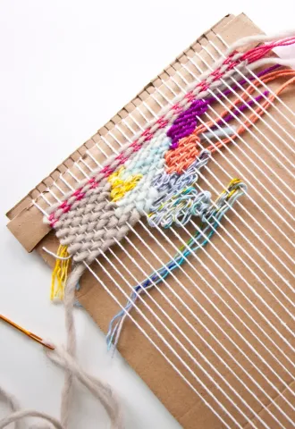 Cardboard Loom Weaving 