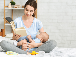 Baby Reading on Lap