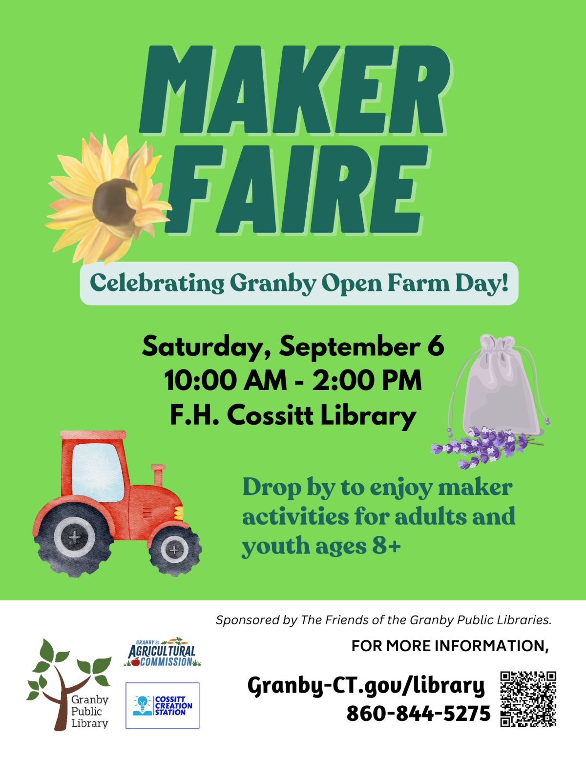 Green Maker Faire flyer with program details.