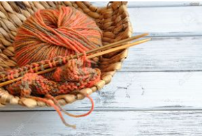 Orange yarn in basket