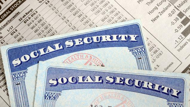 Two Social Security cards.